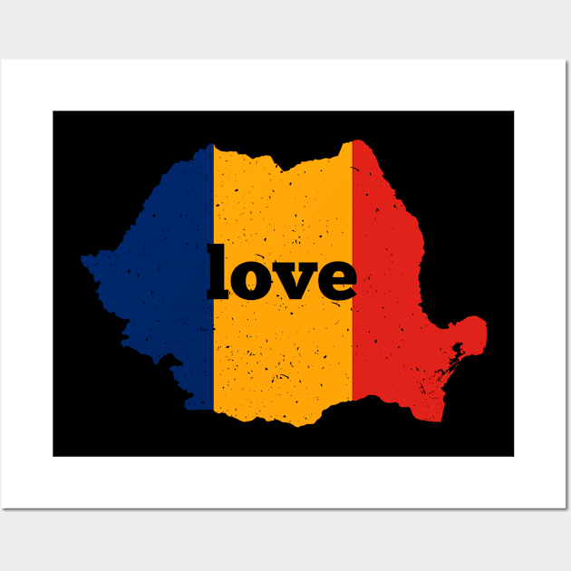 Romania Flag I Love Romania Wall Art by swissles